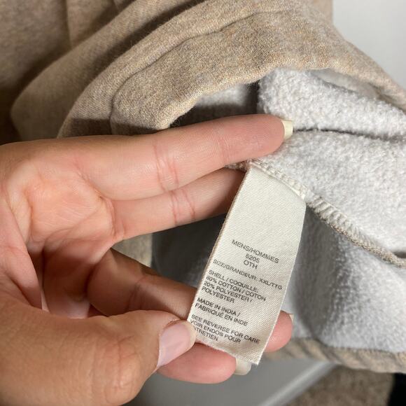 Woolrich Mens Sweater XXL Biege 1/4 Zip Pullover Fleece Lined Elbow Pads Preppy - Picture 4 of 6